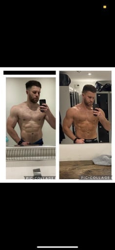 5 foot 9 Male 2 lbs Muscle Gain Before and After 180 lbs to 182 lbs
