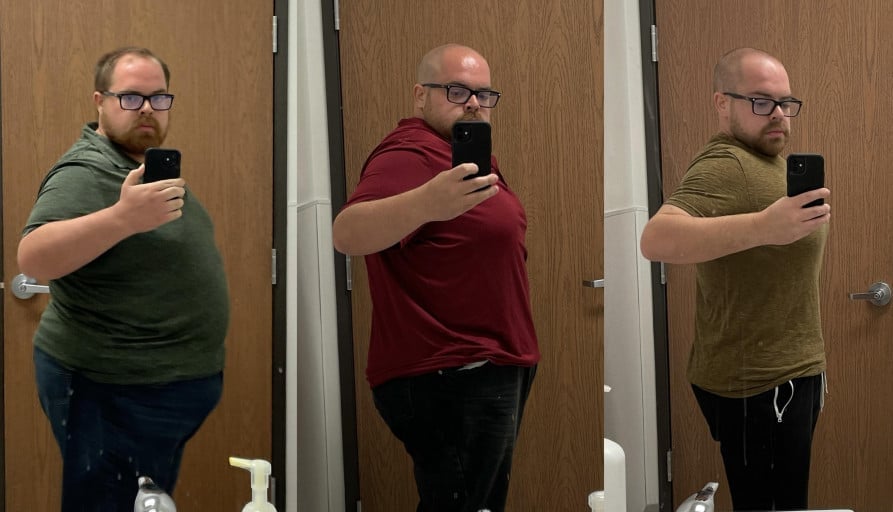 Before and After 101 lbs Fat Loss 5'9 Male 321 lbs to 220 lbs