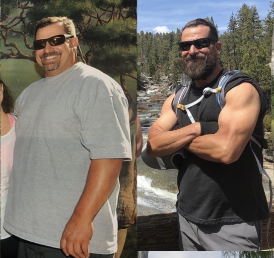 Before and After 93 lbs Weight Loss 6 foot 3 Male 300 lbs to 207 lbs