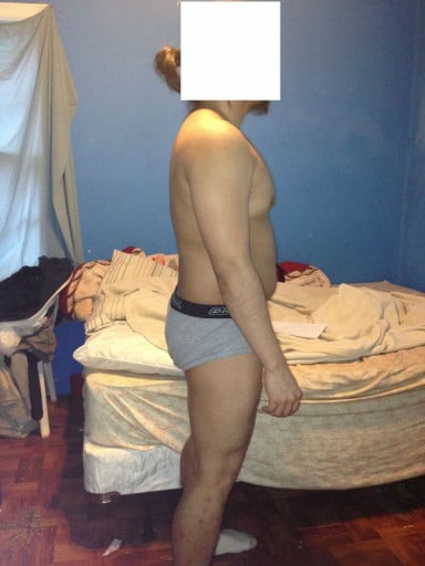 A picture of a 5'6" male showing a snapshot of 182 pounds at a height of 5'6