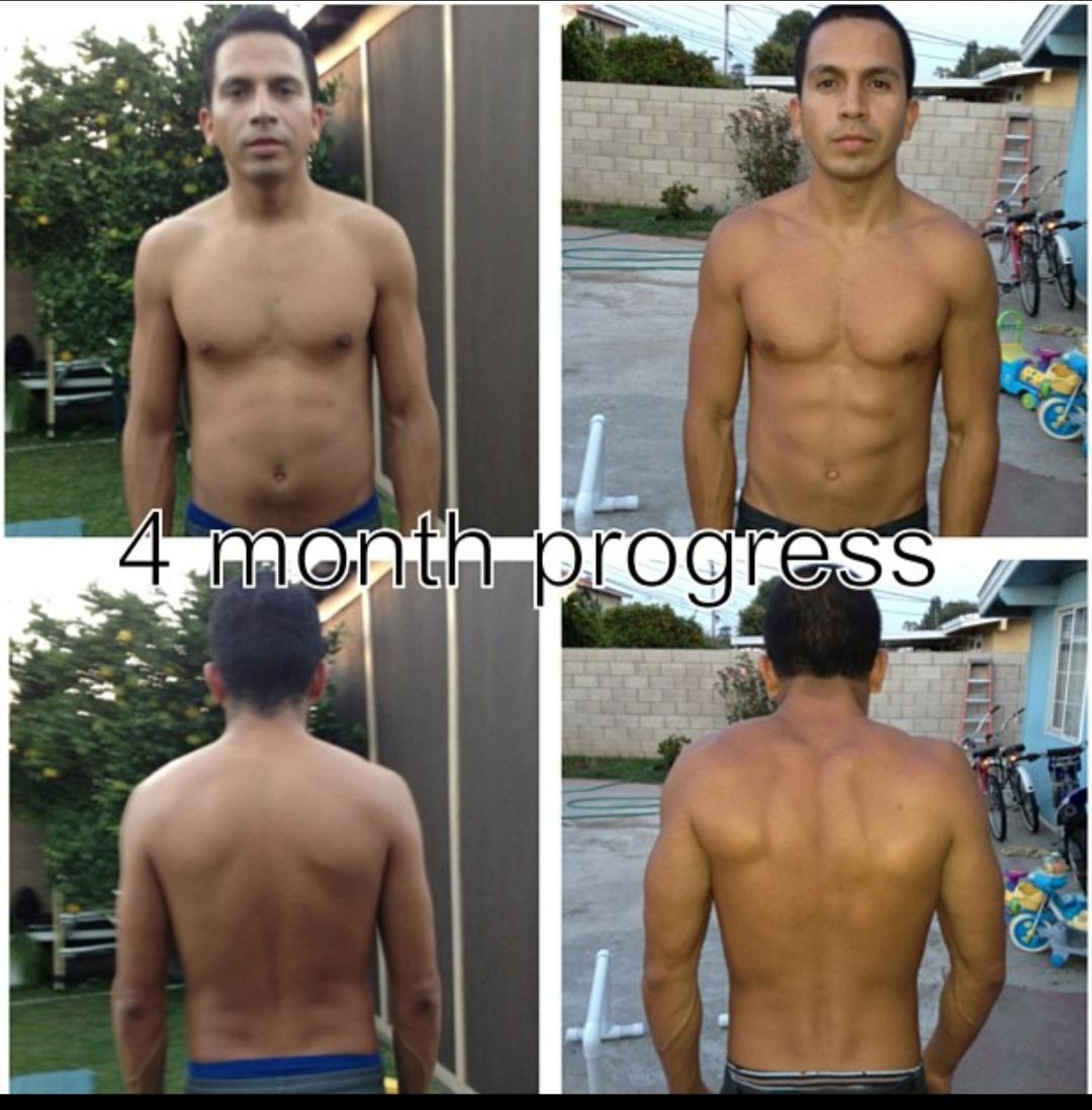 Before and After 8 lbs Muscle Gain 5 feet 9 Male 150 lbs to 158 lbs