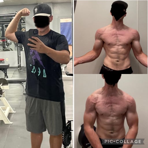 5 foot 10 Male Before and After 20 lbs Fat Loss 180 lbs to 160 lbs