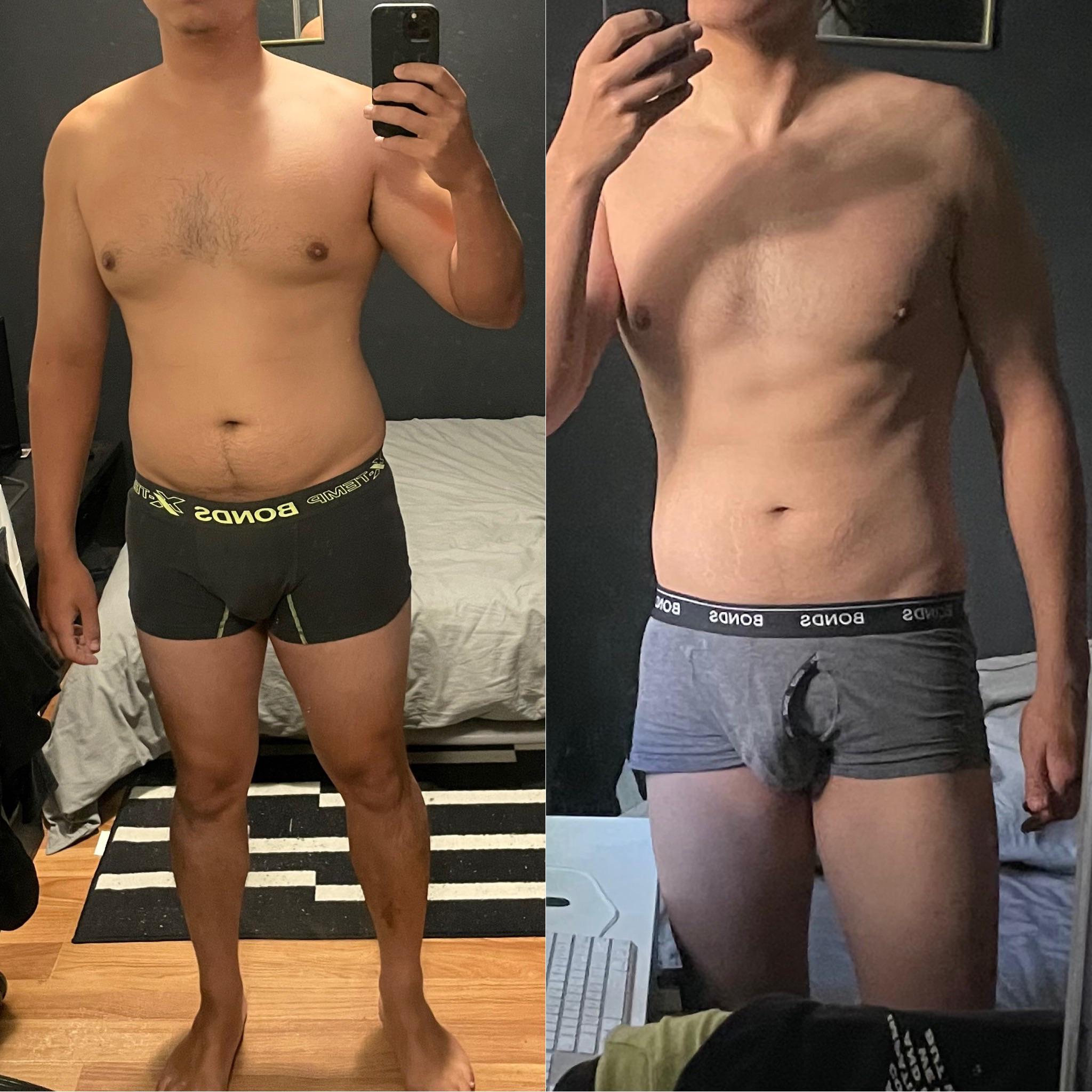 6'1 Male Before and After 32 lbs Weight Loss 214 lbs to 182 lbs