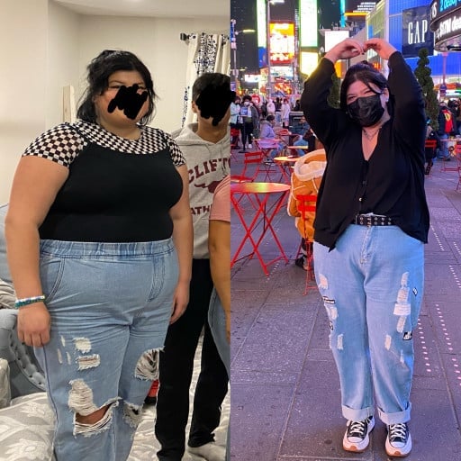 33 lbs Weight Loss Before and After 5 feet 5 Female 275 lbs to 242 lbs