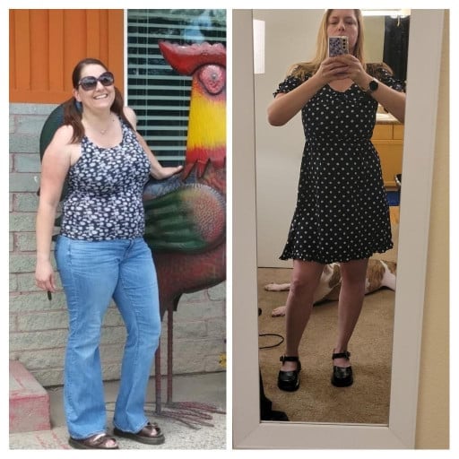 50 lbs Weight Loss 5 foot 8 Female 212 lbs to 162 lbs