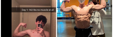 6'1 Male 37 lbs Muscle Gain 142 lbs to 179 lbs