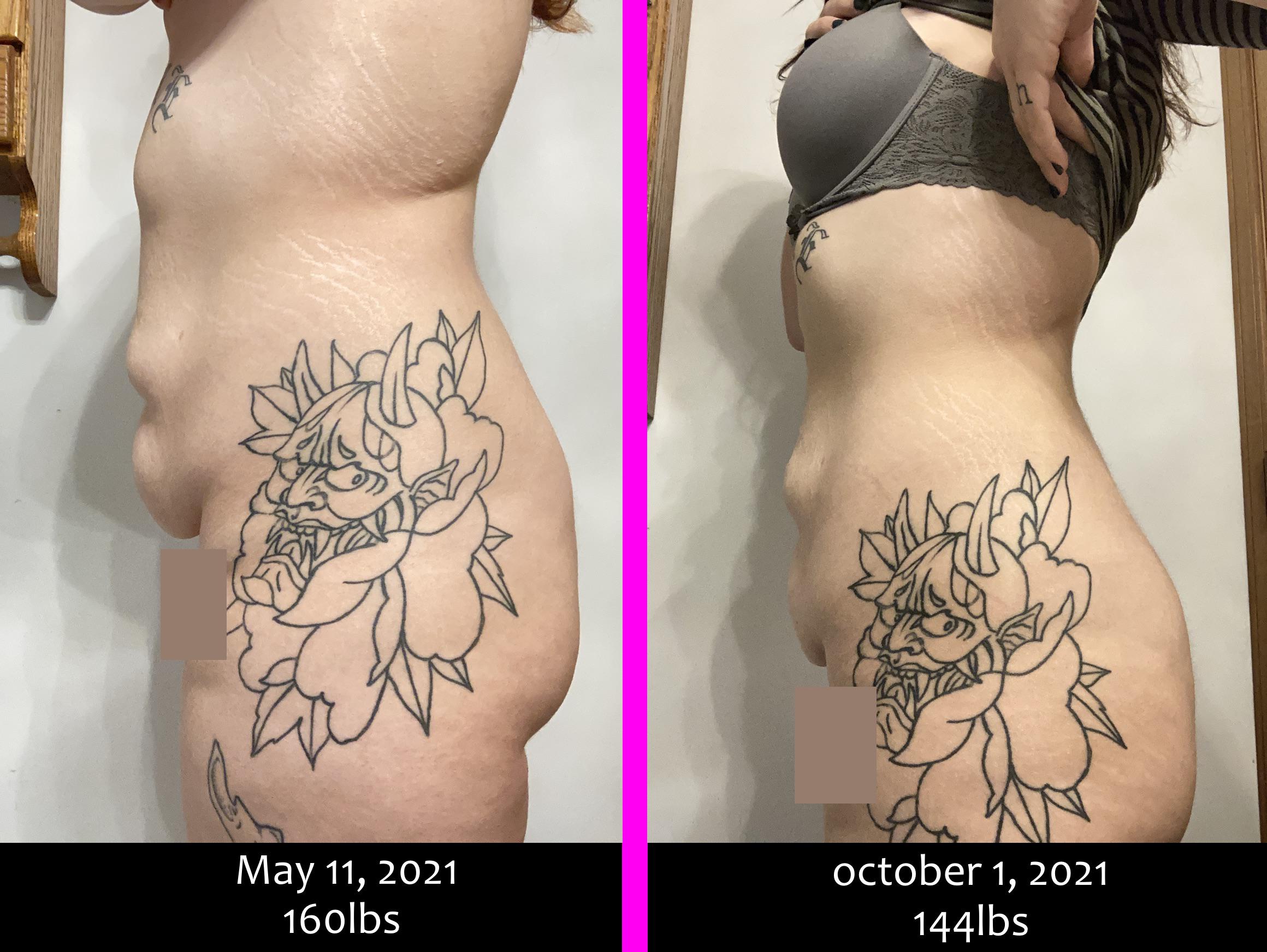 5 feet 4 Female Before and After 16 lbs Weight Loss 160 lbs to 144 lbs