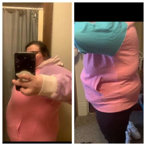Before and After 25 lbs Fat Loss 5 feet 5 Female 300 lbs to 275 lbs