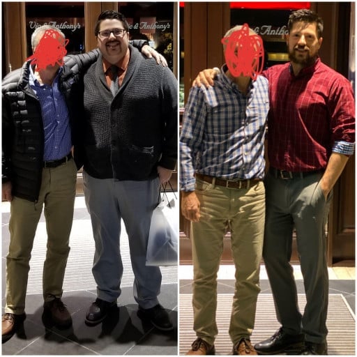 100 lbs Weight Loss Before and After 5 feet 10 Male 275 lbs to 175 lbs
