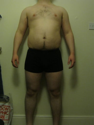 A picture of a 5'11" male showing a snapshot of 217 pounds at a height of 5'11