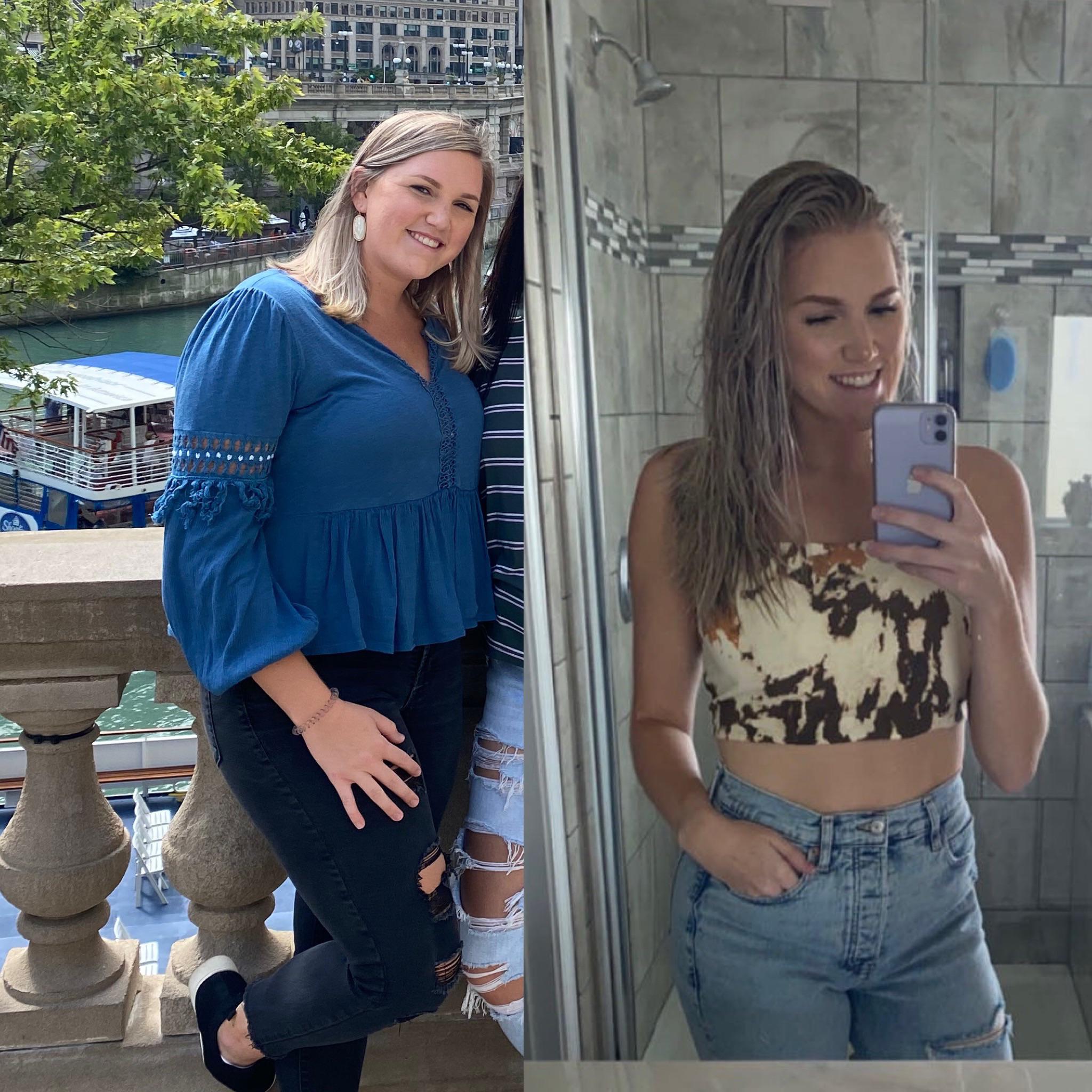 5 foot 8 Female 50 lbs Weight Loss Before and After 207 lbs to 157 lbs