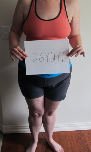 A picture of a 5'7" female showing a snapshot of 176 pounds at a height of 5'7