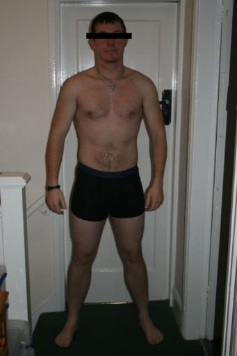 A photo of a 5'11" man showing a weight reduction from 204 pounds to 198 pounds. A total loss of 6 pounds.