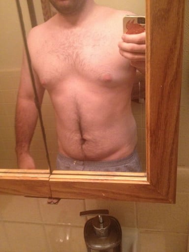 A progress pic of a 6'1" man showing a snapshot of 205 pounds at a height of 6'1