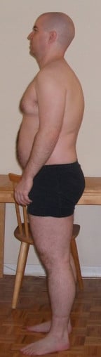 A photo of a 5'8" man showing a snapshot of 198 pounds at a height of 5'8
