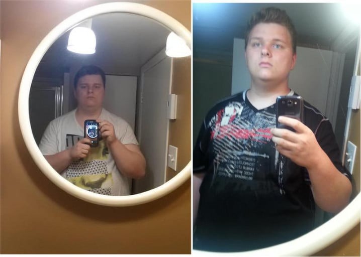 A picture of a 6'1" male showing a weight loss from 330 pounds to 305 pounds. A respectable loss of 25 pounds.
