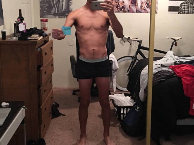 A picture of a 6'2" male showing a snapshot of 153 pounds at a height of 6'2