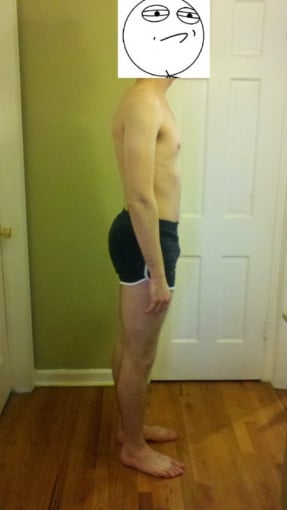 A photo of a 6'0" man showing a snapshot of 155 pounds at a height of 6'0