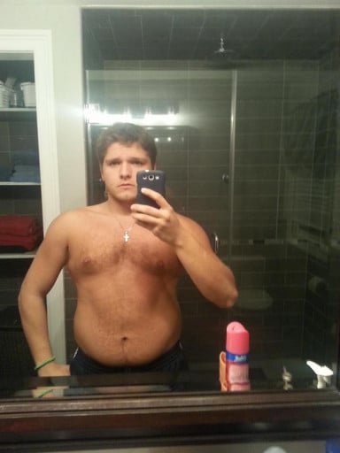 A picture of a 5'4" male showing a weight loss from 175 pounds to 151 pounds. A net loss of 24 pounds.