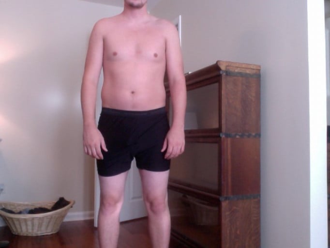 A picture of a 6'4" male showing a snapshot of 222 pounds at a height of 6'4