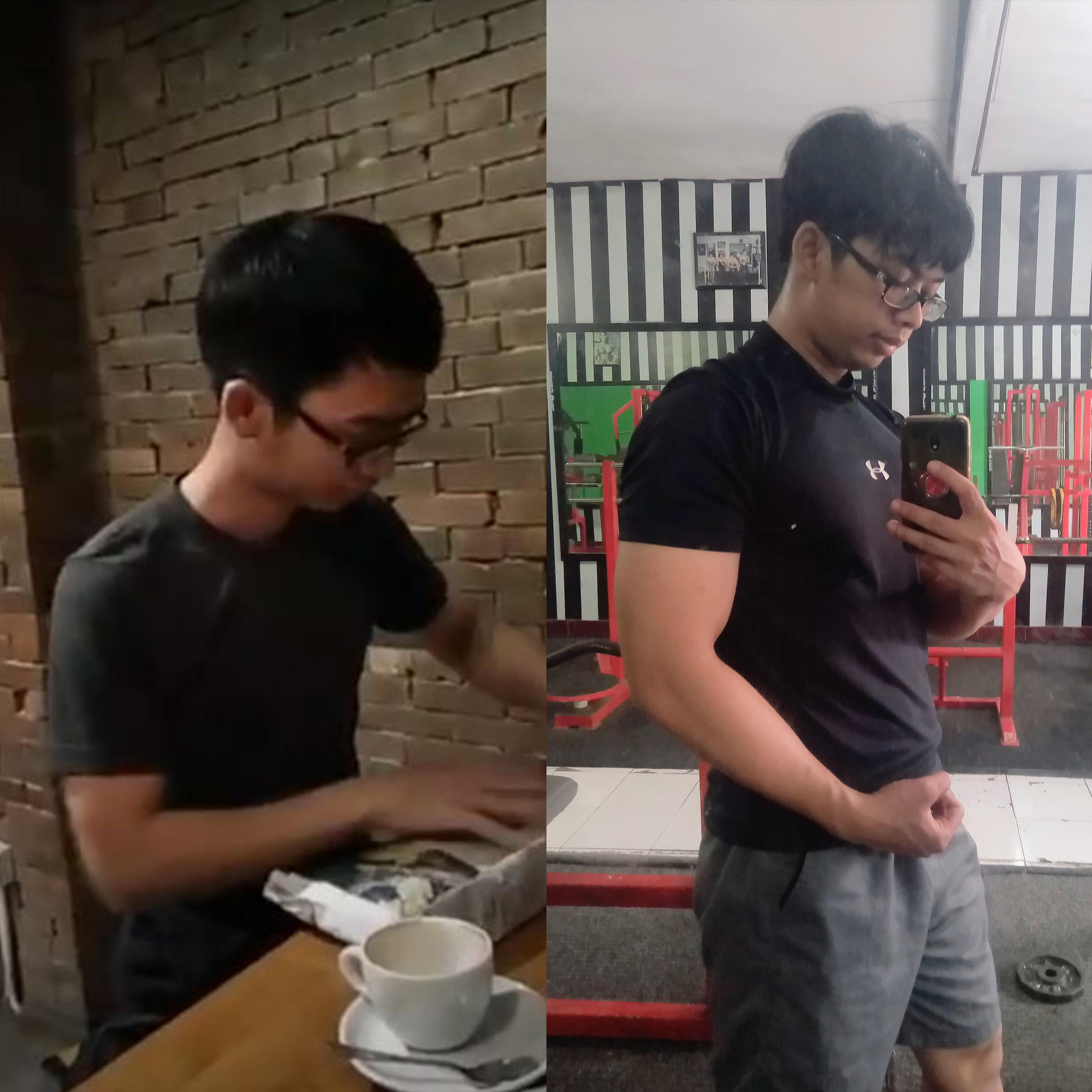5'5 Male 20 lbs Muscle Gain Before and After 116 lbs to 136 lbs
