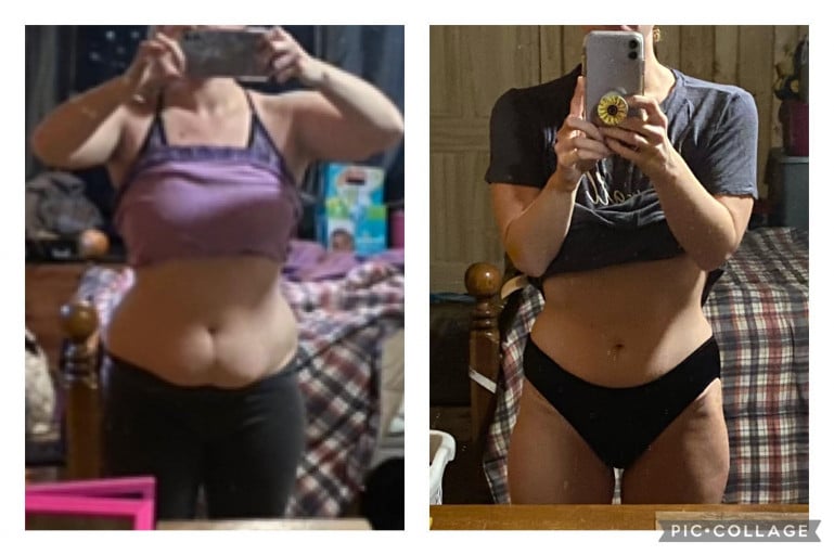32 lbs Weight Loss Before and After 5 foot 1 Female 150 lbs to 118 lbs