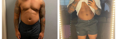 Before and After 22 lbs Weight Loss 5 foot 6 Male 203 lbs to 181 lbs