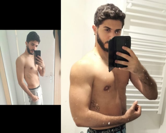 26 lbs Fat Loss Before and After 5 foot 11 Male 164 lbs to 138 lbs