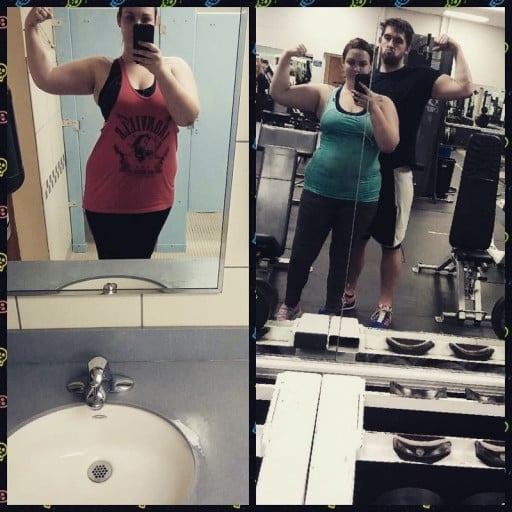 5 feet 11 Female Before and After 20 lbs Fat Loss 200 lbs to 180 lbs