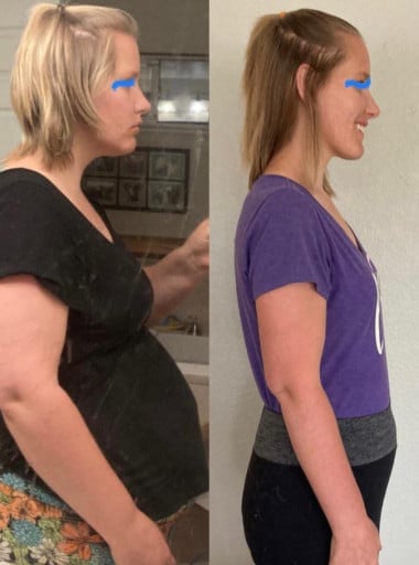5 foot 6 Female Progress Pics of 70 lbs Fat Loss 225 lbs to 155 lbs