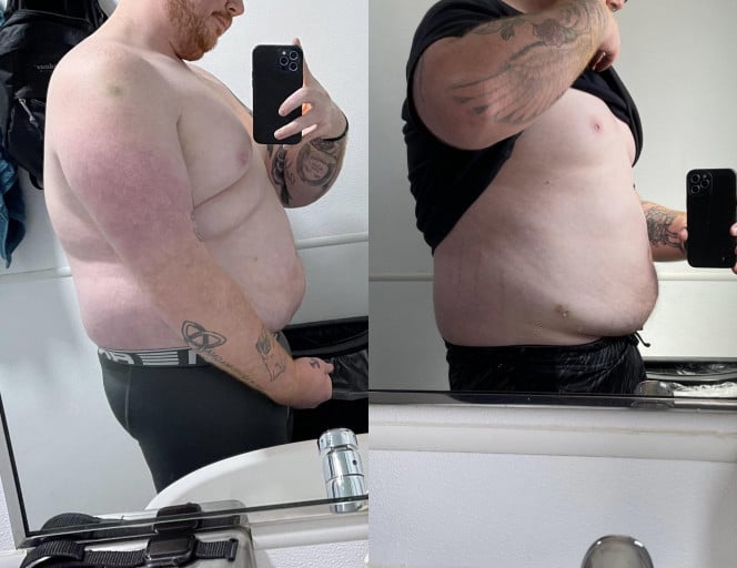 5 feet 11 Male Before and After 15 lbs Fat Loss 270 lbs to 255 lbs