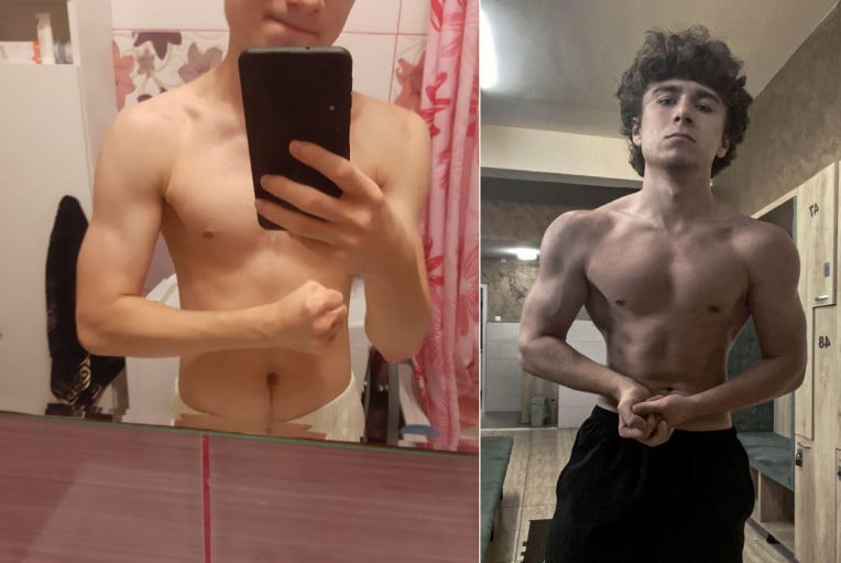 Progress Pics of 24 lbs Muscle Gain 5 feet 6 Male 112 lbs to 136 lbs