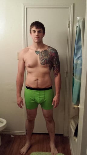 A picture of a 6'1" male showing a snapshot of 208 pounds at a height of 6'1