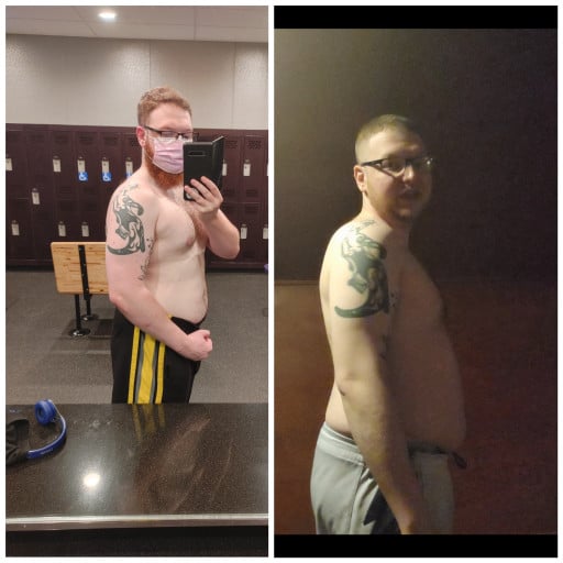 A photo of a 5'11" man showing a weight cut from 230 pounds to 225 pounds. A respectable loss of 5 pounds.