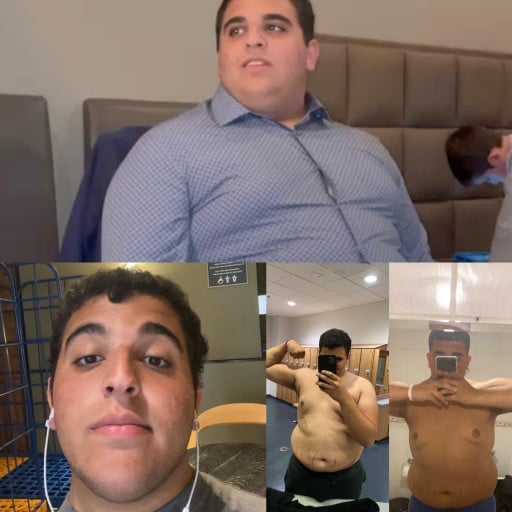 65 lbs Fat Loss Before and After 6 foot 3 Male 365 lbs to 300 lbs