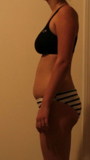 A progress pic of a 5'10" woman showing a snapshot of 147 pounds at a height of 5'10