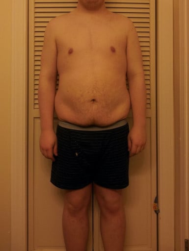 A progress pic of a 5'9" man showing a snapshot of 220 pounds at a height of 5'9