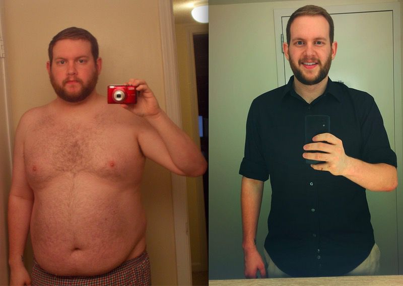 6 feet 1 Male Before and After 80 lbs Fat Loss 300 lbs to 220 lbs