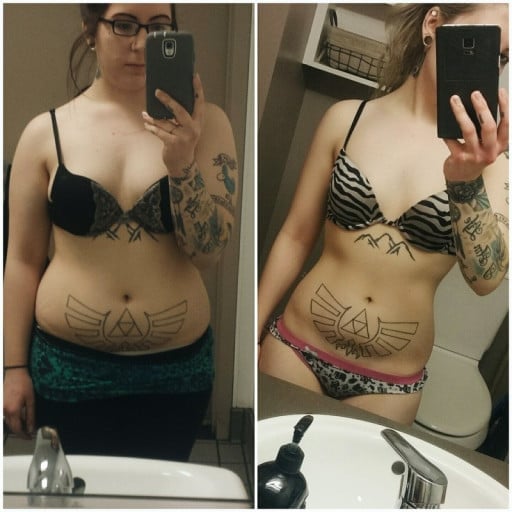 5'1 Female Progress Pics of 44 lbs Weight Loss 175 lbs to 131 lbs