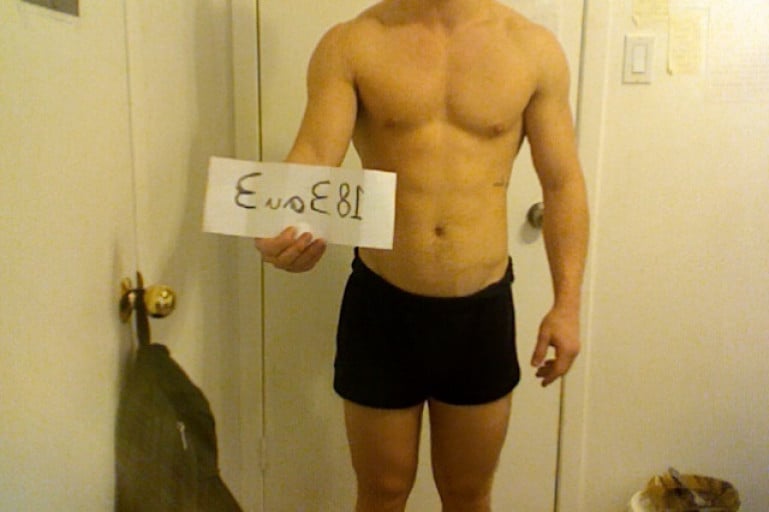 A picture of a 5'7" male showing a snapshot of 160 pounds at a height of 5'7