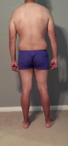 A before and after photo of a 6'2" male showing a snapshot of 202 pounds at a height of 6'2