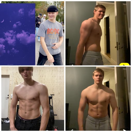35 lbs Muscle Gain Before and After 5'9 Male 154 lbs to 189 lbs