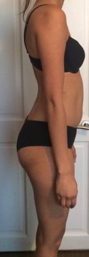A picture of a 5'6" female showing a snapshot of 123 pounds at a height of 5'6