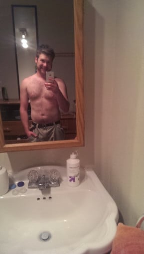 A progress pic of a 5'7" man showing a weight reduction from 200 pounds to 152 pounds. A respectable loss of 48 pounds.