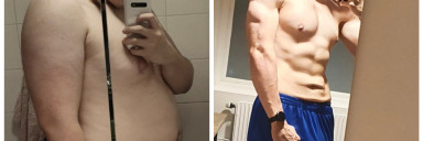Before and After 110 lbs Fat Loss 6 foot 7 Male 348 lbs to 238 lbs