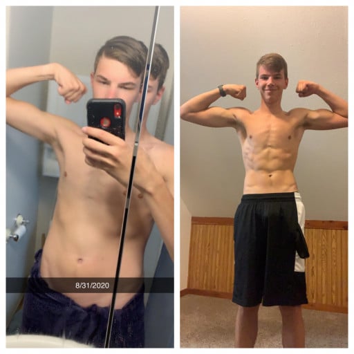 6 feet 2 Male 15 lbs Muscle Gain Before and After 140 lbs to 155 lbs