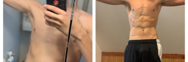 6 feet 2 Male 15 lbs Muscle Gain Before and After 140 lbs to 155 lbs