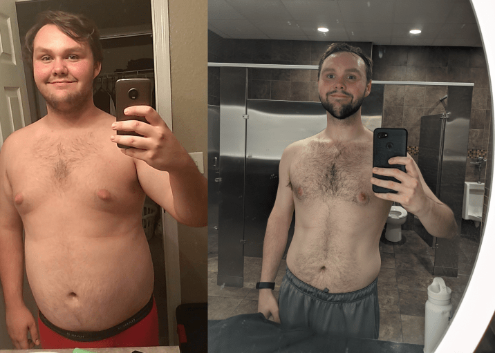 5 feet 11 Male 68 lbs Fat Loss Before and After 260 lbs to 192 lbs