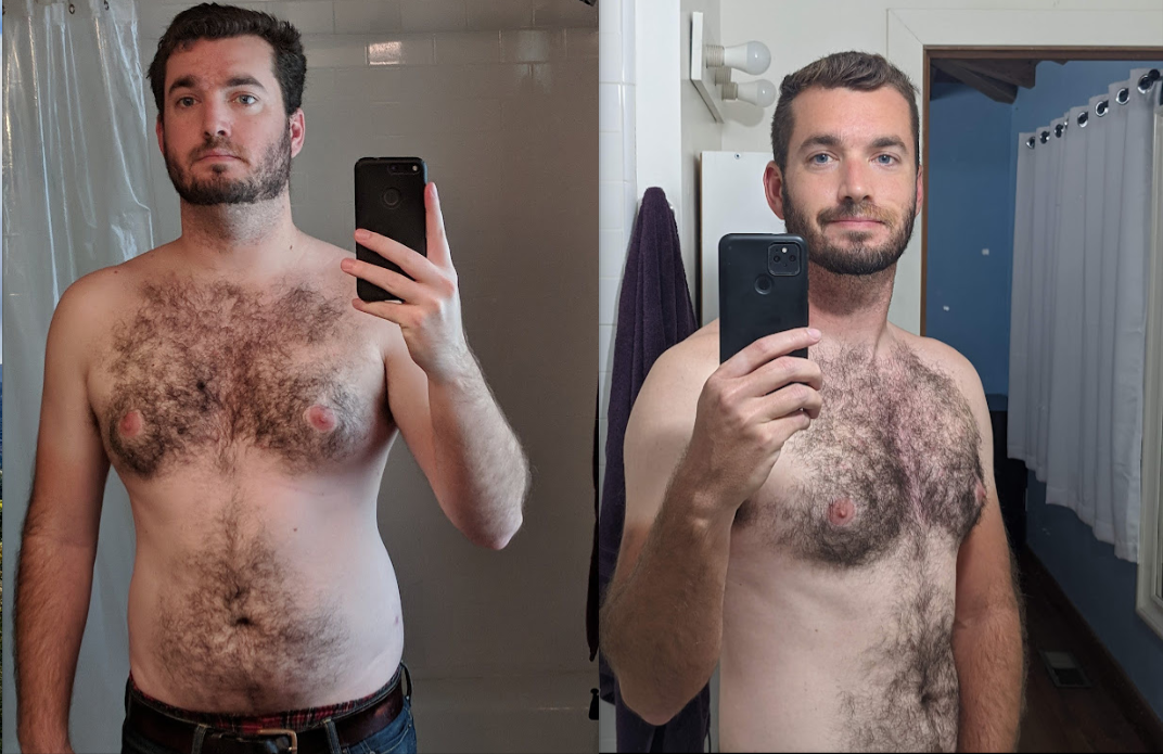 40 lbs Weight Loss 5'11 Male 200 lbs to 160 lbs