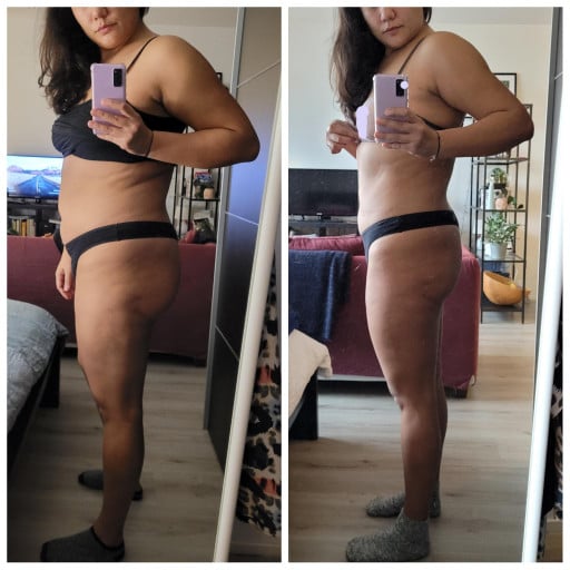 2 lbs Muscle Gain Before and After 5 foot 10 Female 222 lbs to 224 lbs
